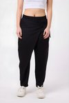 Siyah Baggy Sokak Tarzı Kuşaklı Pantolon
