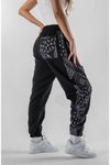 Siyah Jakar Desenli Jogger Paçası Lastikli Pantolon