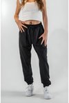 Siyah Jogger Paça Lastikli Pantolon