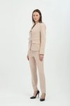 Bej Blazer Kemer Detaylı Takım