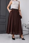 Bordo Uzun Kemerli İç Astarlı Vual Keten Etek