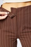 Kahverenk Çizgili Yüksek Bel Bilek Boy Pantolon