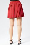 Kırmızı Çizgili Mini Pliseli Etek