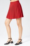 Kırmızı Çizgili Mini Pliseli Etek