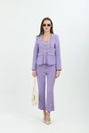 Lila Gold Düğmeli İkili Takım