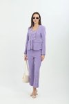 Lila Gold Düğmeli İkili Takım