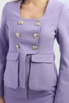 Lila Gold Düğmeli İkili Takım