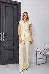 Sarı İkili Yelekli Elbise Takımı