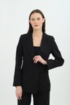Siyah Büyük Beden Klasik Modern Blazer Takım