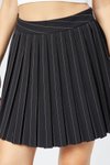 Siyah Çizgili Mini Pliseli Etek