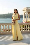 Long Backless Tie-Slit Dress - Yellow