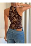 Leopar Esnek Tokalı Büstiyer