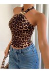 Leopar Esnek Tokalı Büstiyer