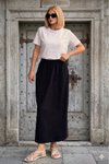 Siyah Uzun Rahat Spor Cepli Beli Lastikli Etek