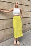 Yeşil Uzun Spor Beli Lastikli Cepli Etek