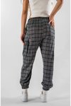 Gri Ekose Desenli Jogger Pantolon