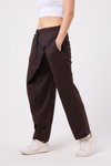 Kahverengi Sokak Tarzı Baggy Kuşaklı Pantolon