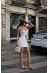 Beyaz Şık Mini Astarlı Şort Tül Etek