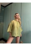 Haki Oversize Tensel Gömlek