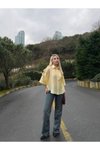 Sarı Tensel Oversize Gömlek