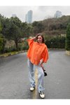 Turuncu Oversize Tensel Gömlek