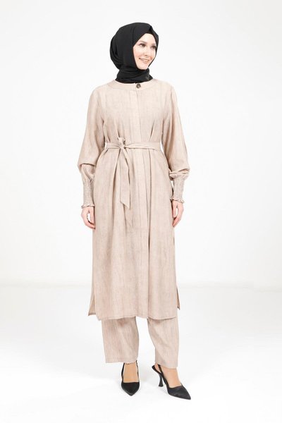 Belted Modest Set - Beige