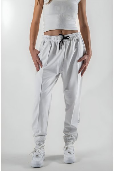 Jogger Elastic Ankle Pants - White