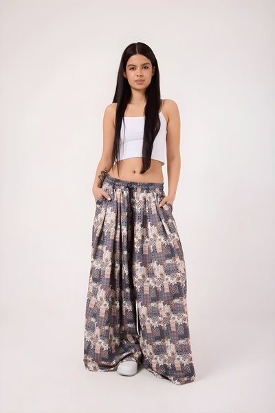 بنطلون رياضي فضفاض رمادي