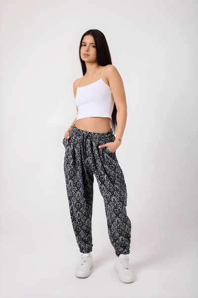 بنطلون رياضي باجيت بطبعة فضية