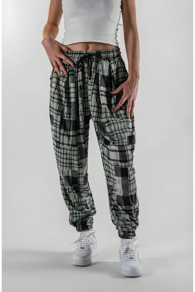 بنطلون شروال ملون كاروهات بكسرات