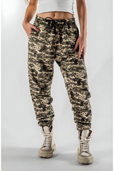Jogger Camouflage Elastic Cuff Pants - Multicolor