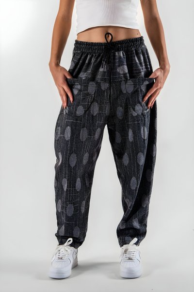 Baguette Jacquard Front-Pocket Pants - Black