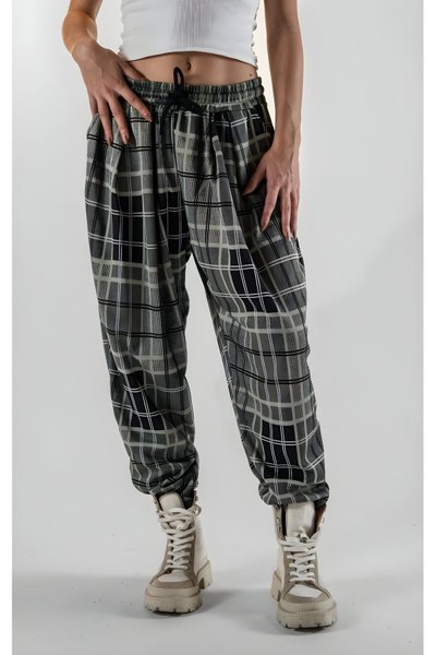 بنطلون شروال أسود جاكار بكسرات