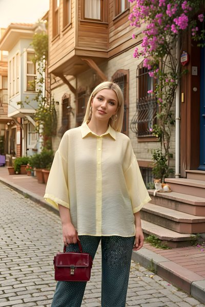 Oversize Tensel Shirt - Yellow