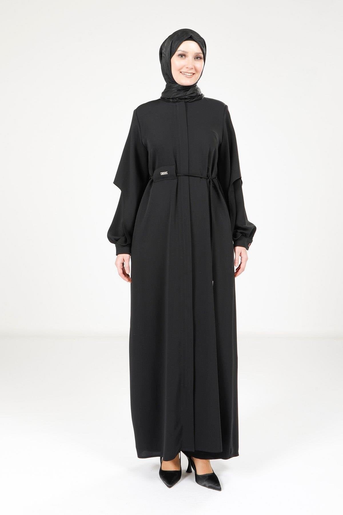 Double-Sleeve Abaya - Black - Beyza