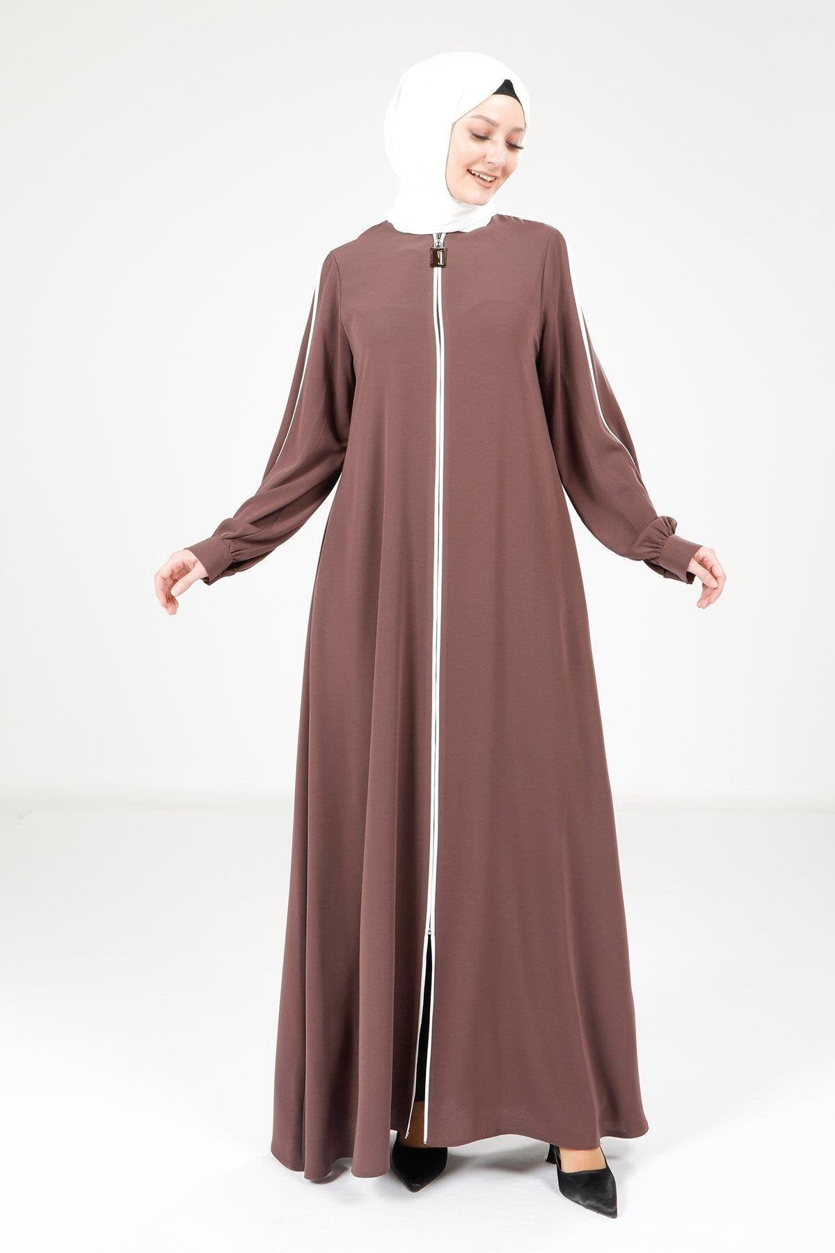 Piping-Detail Abaya - Mink - Beyza