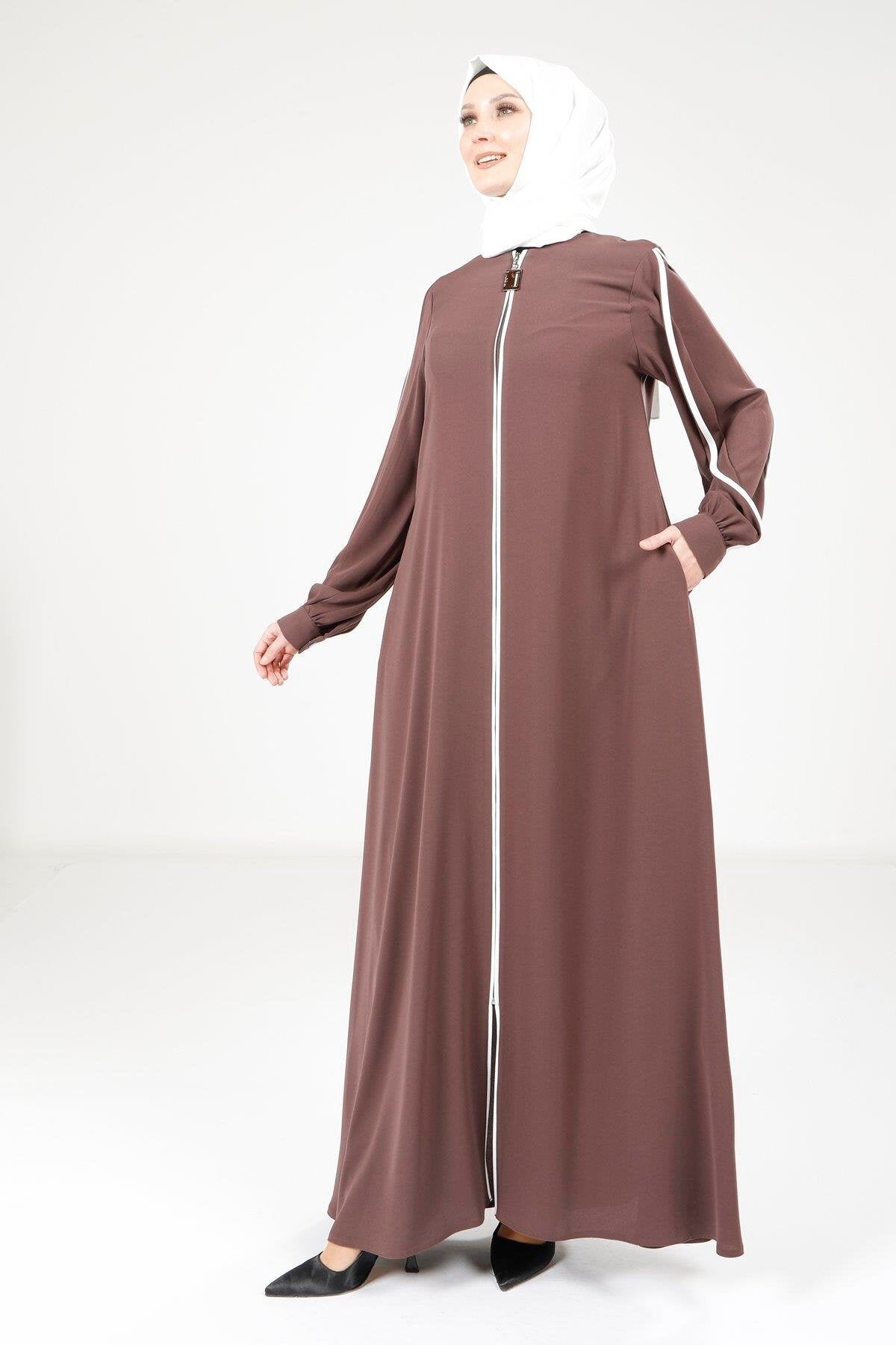 Piping-Detail Abaya - Mink - Beyza