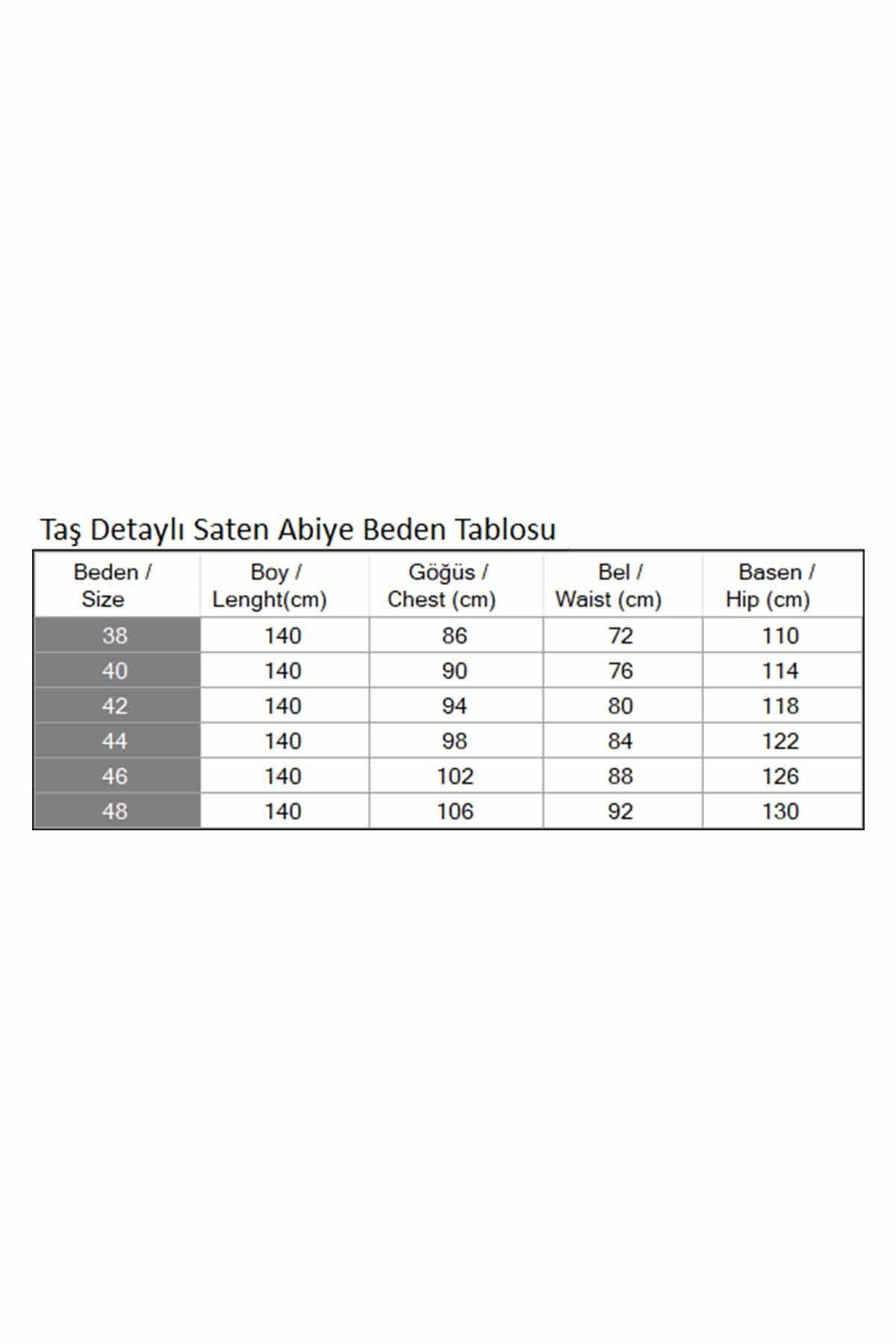Beyaz Saten Taş Detaylı Tesettür Abiye Elbise - Modamihram