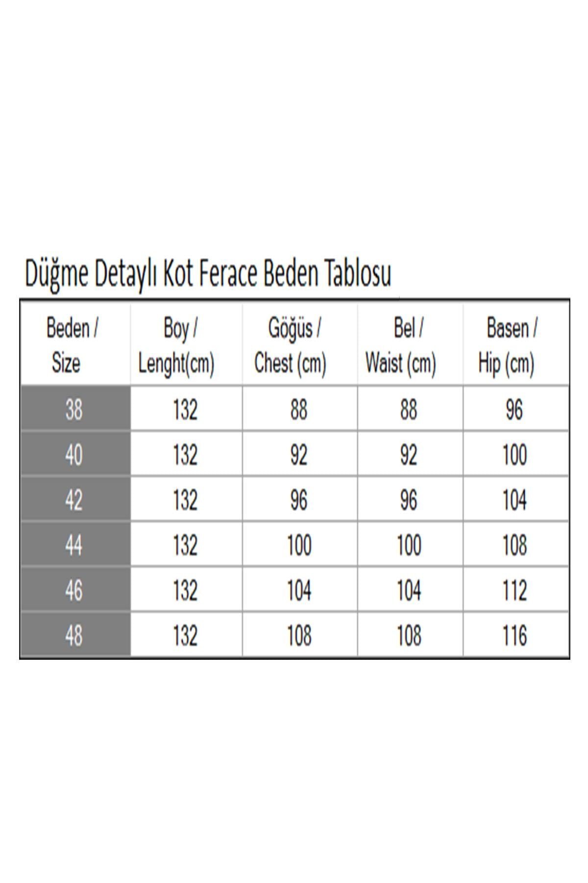Koyu Mavi Düğme Detaylı Kot Ferace - Modamihram