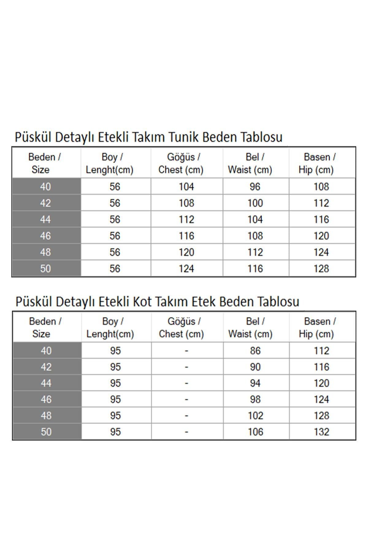 Koyu Mavi Püskül Detaylı Kot Tesettür Takım - Modamihram