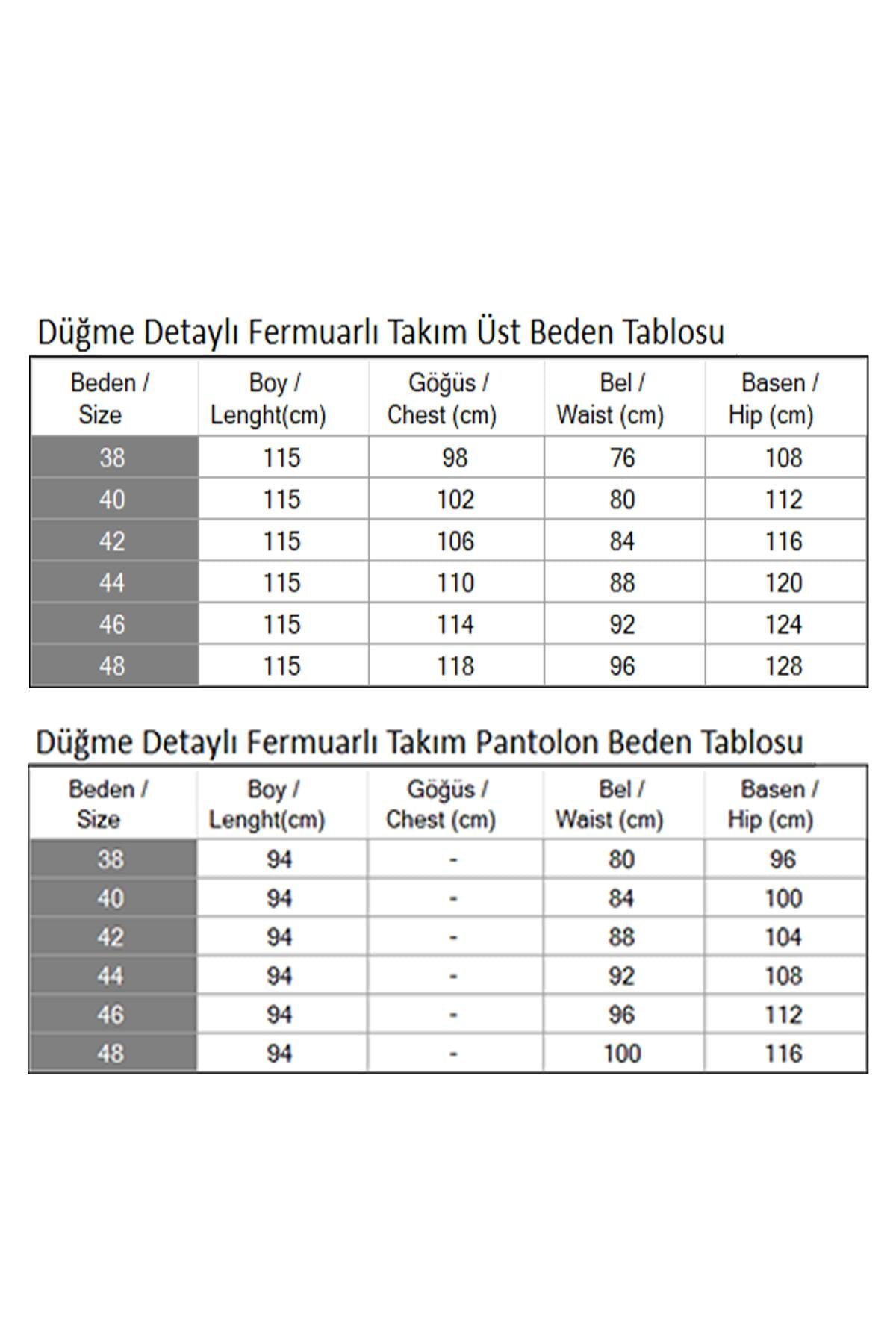 Siyah Düğme Detaylı Fermuarlı Tesettür Takım - Modamihram