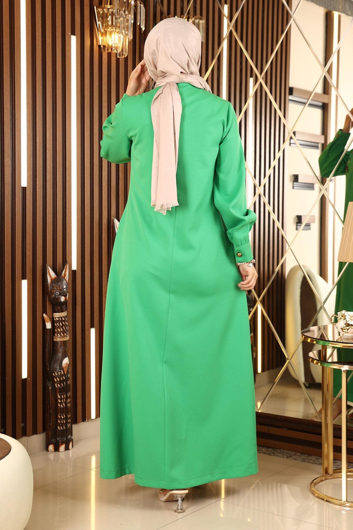 Embroidered Abaya - Green - Modamihram