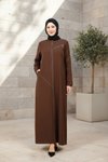 Sport Stitching Abaya - Brown