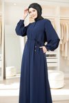 Double Sleeve Abaya - Navy Blue
