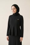Siyah İkili Etekli Tesettür Takım