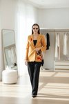 Sarı Oranj Nakışlı Blazer Ceket
