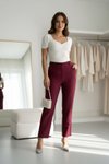 Ankle-Length Narrow-Leg Carrot Pants - Burgundy