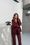 Bordo Düğme Detaylı Blazer Ceket