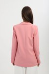 Mavi Pembe Nakışlı Blazer Ceket