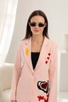 Pudra Nakışlı Blazer Ceket